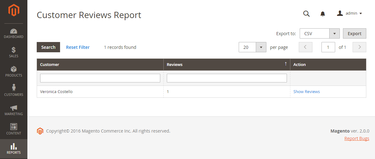 Review Reports | Adobe Commerce 2.4 User Guide