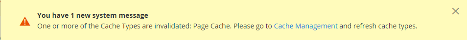 System message - refresh the invalid cache