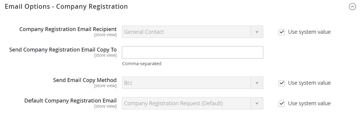 Customers configuration - company registration