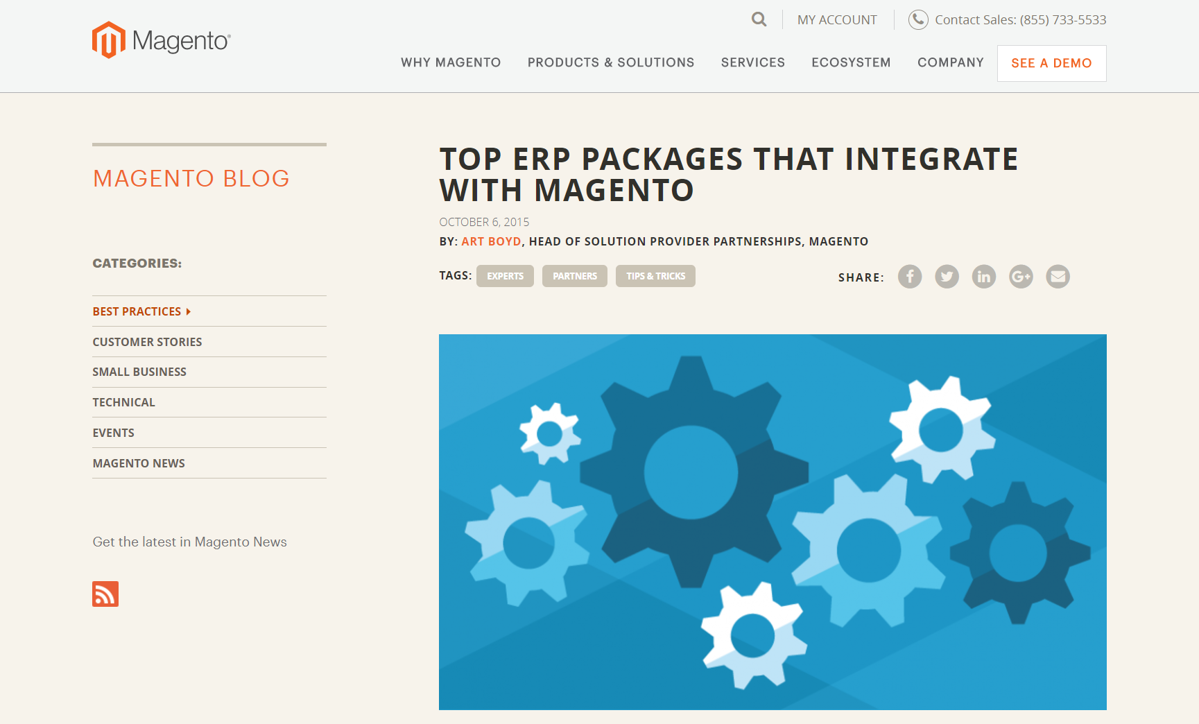 Magento Blog - top ERP packages