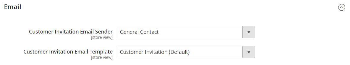 Customers configuration - invitations email options