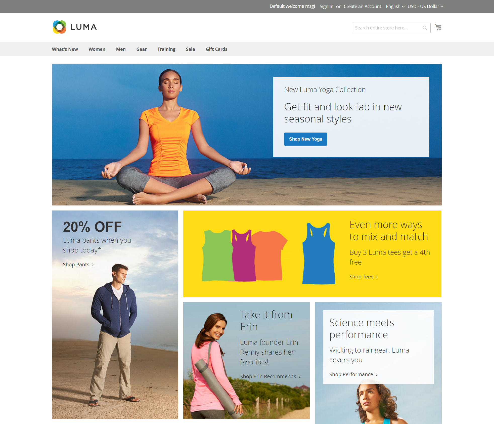 storefront home page