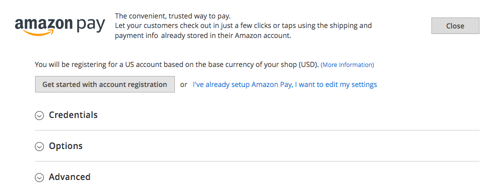 Sales configuration - Amazon Pay