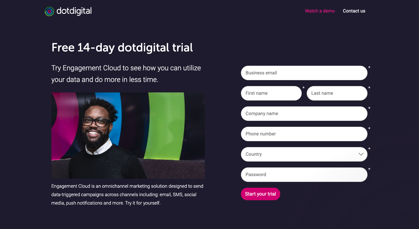 dotdigital - free trial sign up