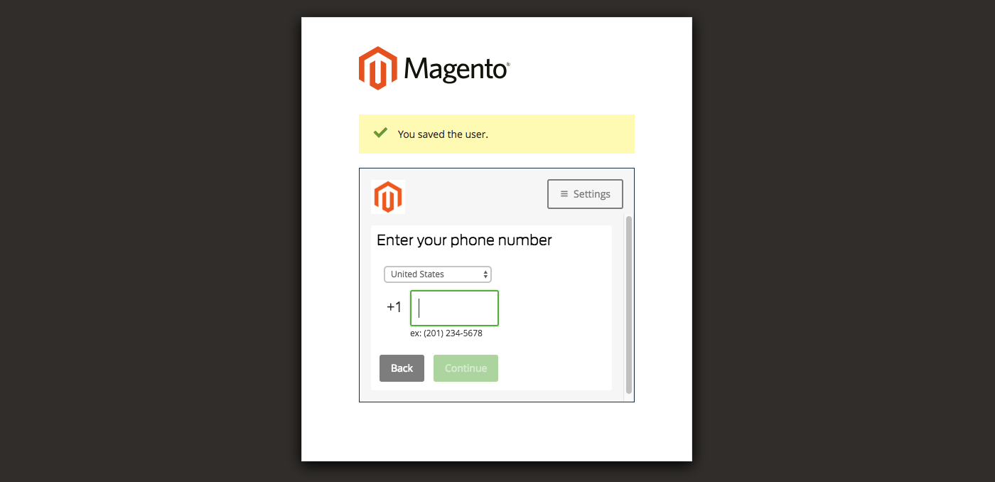 Duo authentication - enter phone number