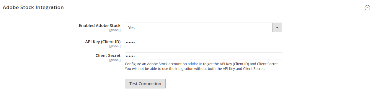 Advanced configuration - Adobe Stock integration